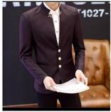 2020男款韩版修身立领大码西服商务休闲三粒单排扣工作服1901-P70，男装西服，星座1217-2