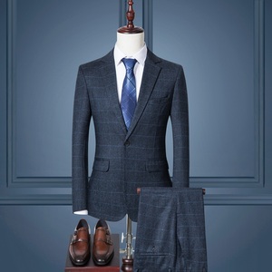 2021新款西装套装男二件套时尚格子西服套装商务职业装1921P170,男装西服套装,星座1217-2