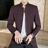 2021秋季主推爆款男士西装中山装青年商务休闲立领单西1903--P70，男装西服套装，星座1217-2