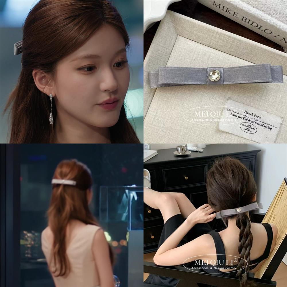 许我耀眼赵露思许妍同款灰色闪钻蝴蝶2025新款时尚同款百搭高级感