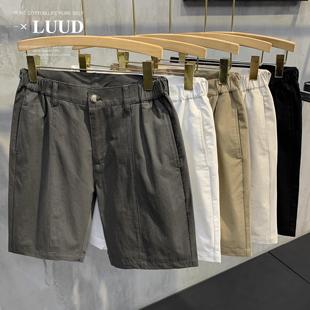 舒適棉質修身 休閑短款 夏季 子男 帥氣韓版 潮流沙灘5五分褲 中褲 LUUD