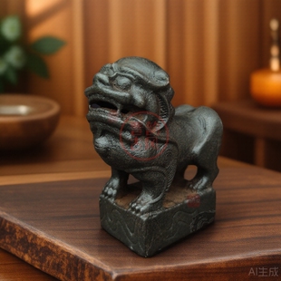 复古铸铁案头狮子古朴精致古玩杂项雅居茶社客厅摆放收藏