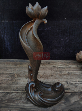 铸铁材质水波纹荷叶莲子倒流香熏炉复古怀旧雅居文房茶社实用收藏