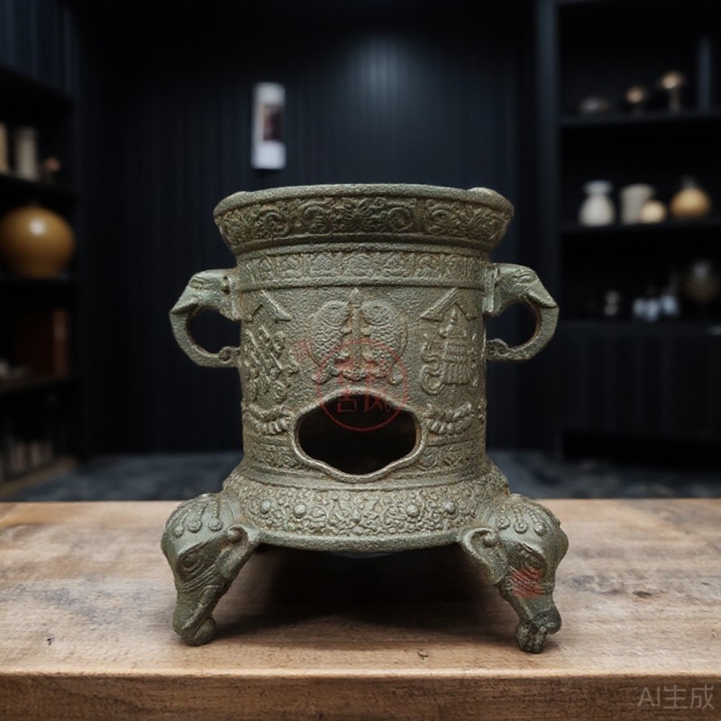 复古铁器双耳兽头炭火老式仿古铸铁炭炉茶炉复古中式古典家居摆件,餐饮具,煮茶炉,淘宝优惠券,粉丝福利购,淘宝优惠卷