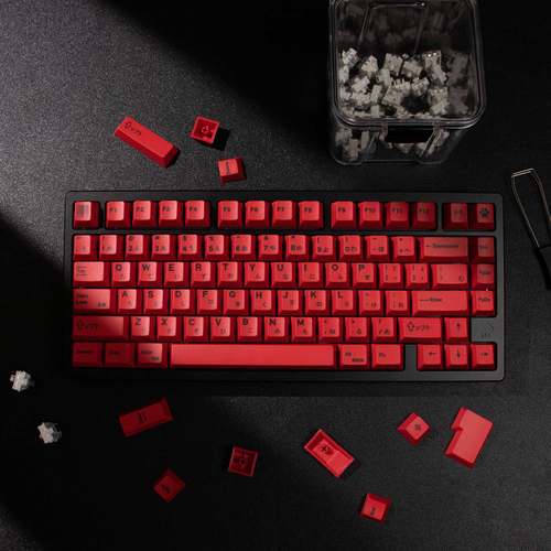 极简红键帽140键PBT热升华原厂