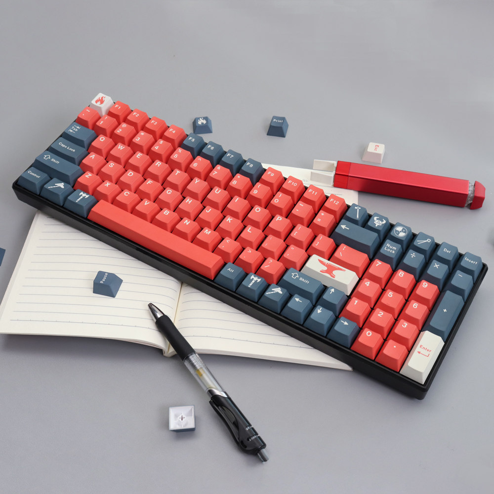 GMK REFORGED 리포지드 키캡 오렌지 레드 PBT 승화 130 키 체리 원래 높이