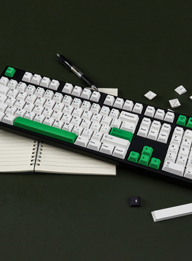 草原键帽绿色PBT热升华143键樱桃原厂高度适配机械键盘64/87/980