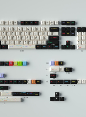 薄荷糖emo蓝/黑色机械键盘键帽大全套152键PBT热升华樱桃原厂高度