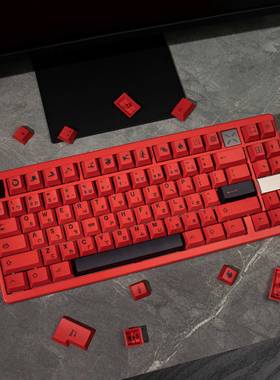 烛龙注音红色机械键盘键帽148键加厚PBT热升华原厂高度适配60/87