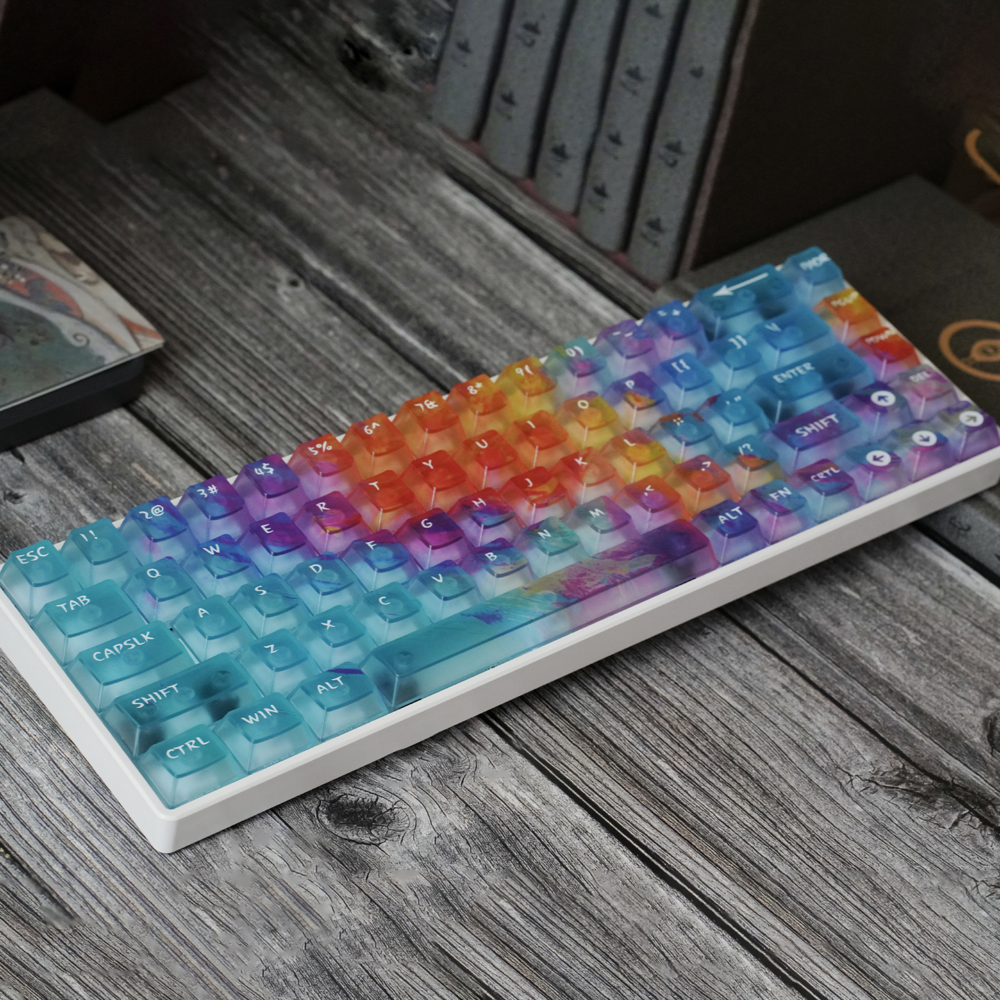 恺宙渐变五面雾透PC键帽原厂高度