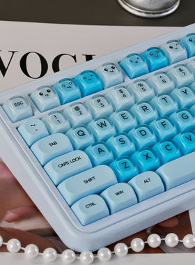 薄荷糖HOA蓝莓/粉底液机械键盘键帽热升华PBT+PC女生球帽wooting
