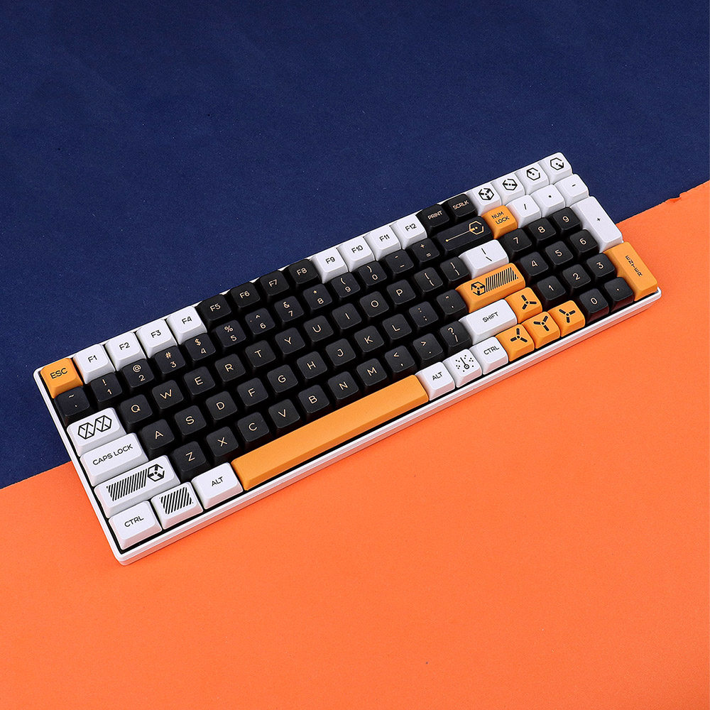 虚拟战争键帽黑白PBT热升华121键XDA高度适配机械键盘64/87/98