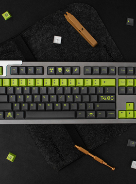 GMK Toxic键帽深灰樱桃原厂高度PBT热升华大全套机械键盘帽87/104