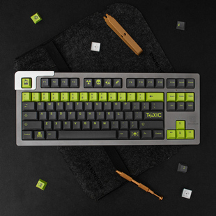 GMK 104 Toxic键帽深灰樱桃原厂高度PBT热升华大全套机械键盘帽87