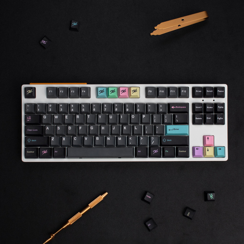 GMK 드라큘라 키캡 성격 회색 원래 높이 PBT 승화 130 키 기계식 키보드