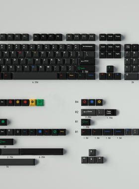 RETRO DARK LIGHTS黑红绿灯机械键盘键帽大全套pbt热升华原厂高度