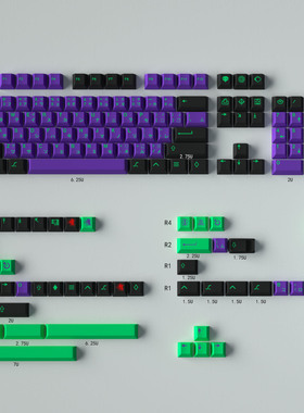 GMK Mecha-01初号机键帽 EVA紫色PBT热升华大全套客制化原厂高度