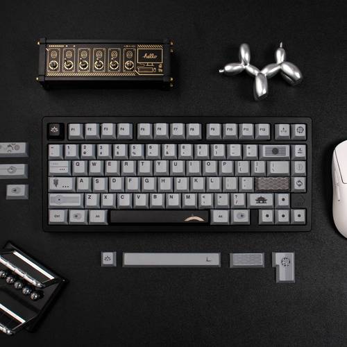 禅米白/灰黄色键帽大全套加厚PBT