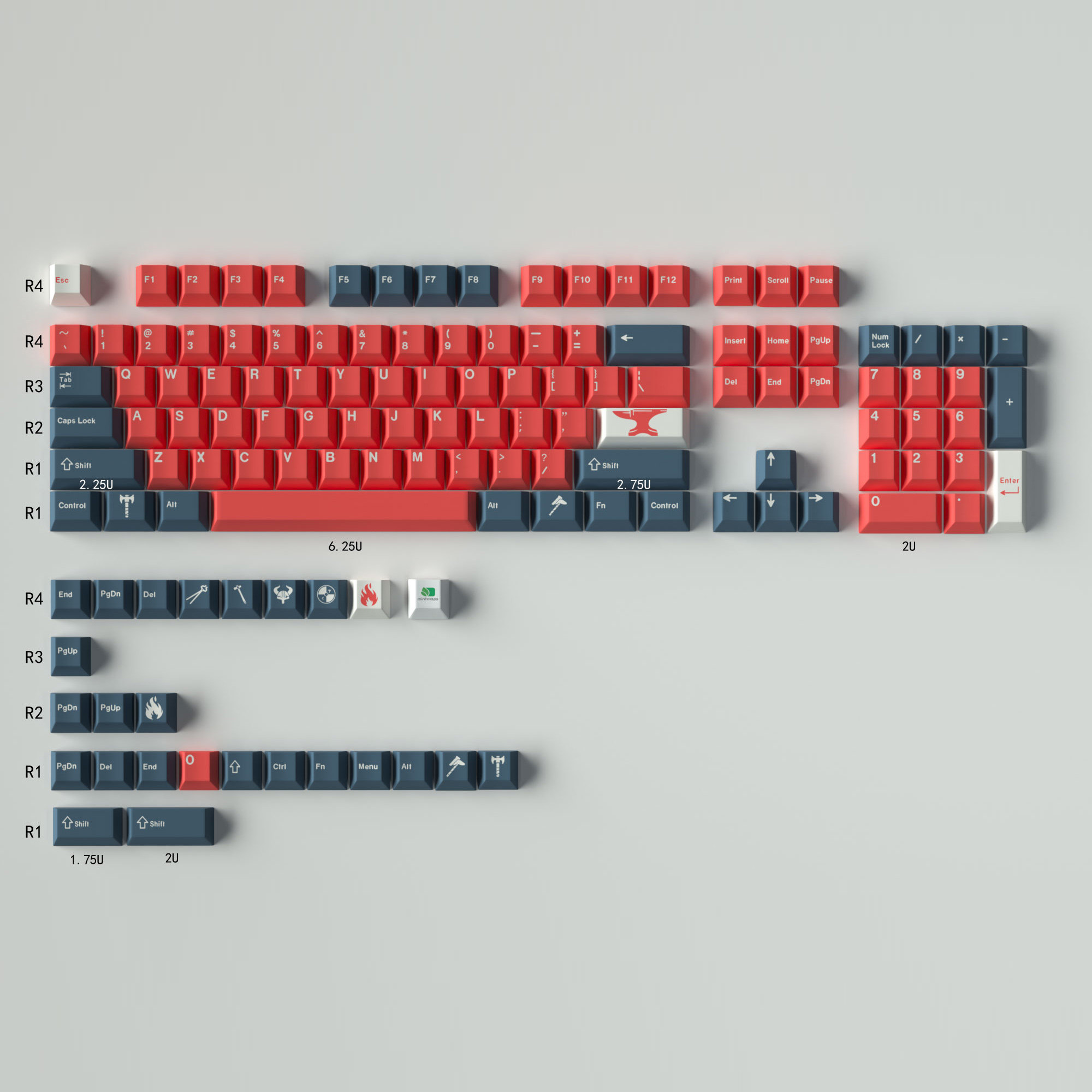 GMK REFORGED 리포지드 키캡 오렌지 레드 PBT 승화 130 키 체리 원래 높이