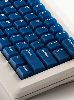 薄荷糖深蓝色PC雾透键盘键帽132键移印磁轴客制化原厂61/75/87/98