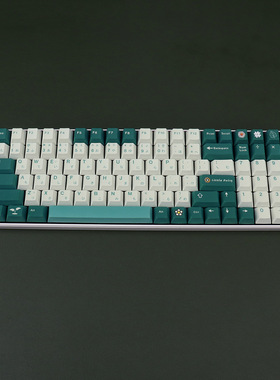 小雏菊键帽绿色小全套樱桃原厂热升华PBT适配机械键盘64/87/980
