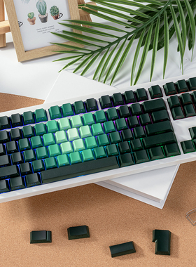 粉/绿色蔷薇键盘键帽繁花渐变侧透PBT热升华客制化原厂适wooting