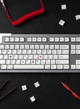 MDA高度极简白色键帽日文PBT热升华126键适配机械键盘64/87/104