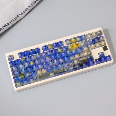 梵高星空雾透PC键帽原厂高度移印