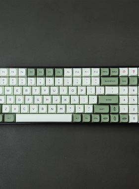 薄荷抹茶键帽绿色XDA高度PBT热升华124键适配机械键盘68/87/96