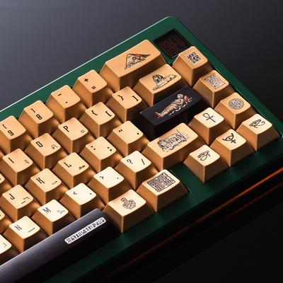 埃及主题黑金色键帽金属质感磨砂