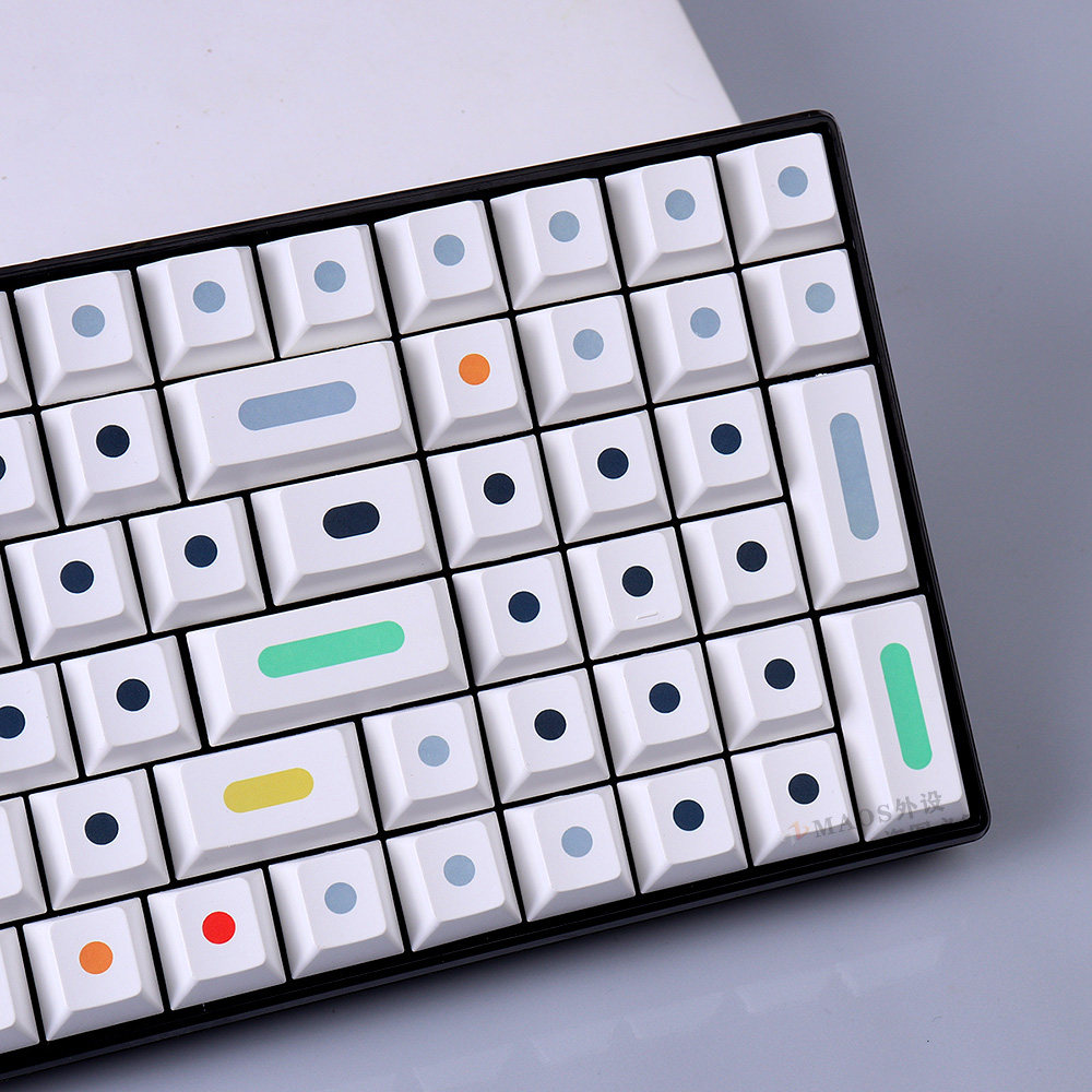 GMK DOTS DOTS KEYCAP WHITE PBT SUBLIMATION 130 KEYS ORIGINAL HEIGHT ADAPTATION MECHANICAL KEYBOARD 75|980