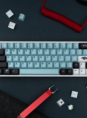 GMK Mizu水键帽蓝色原厂高度大全套PBT热升华机械键盘帽64/87/980