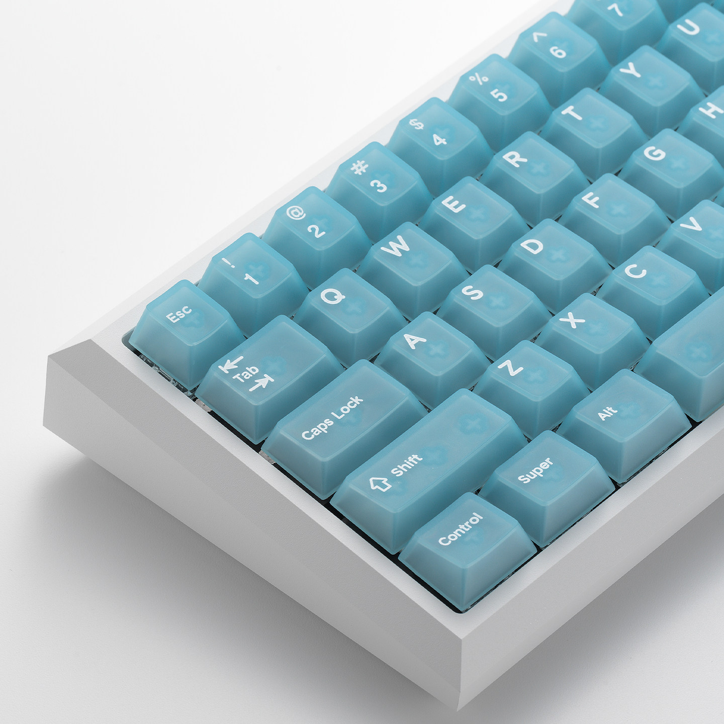 浅蓝PC雾透键帽132键移印原厂图片