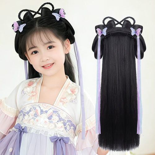 丝慕假发古风儿童汉服假发髻头饰
