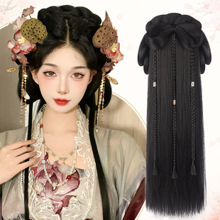 古风汉服头饰假发一体式 假发髻盘发发包垫发 懒人发型全套头饰古装