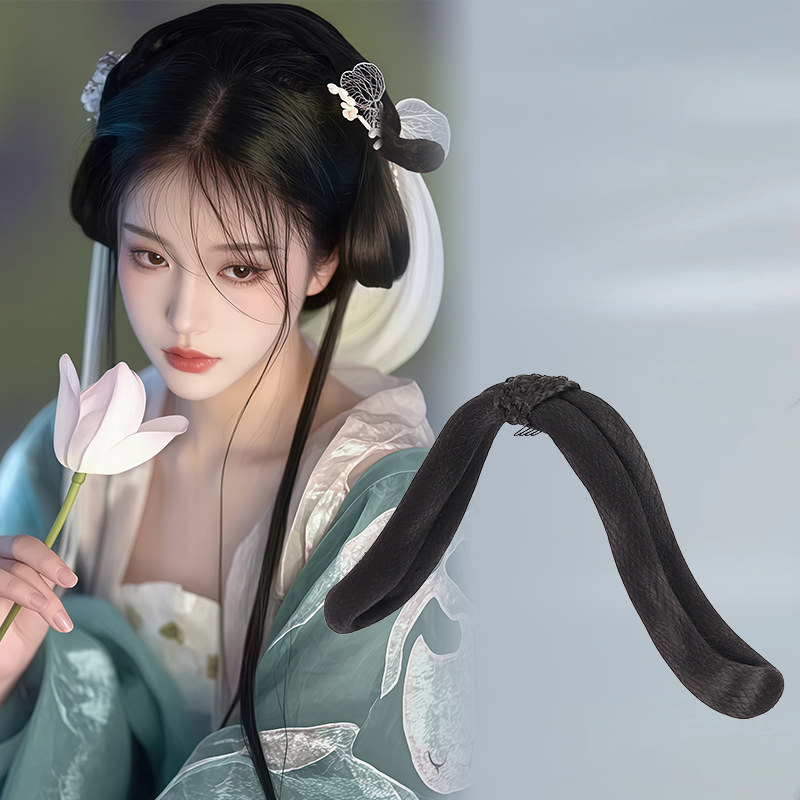 古装汉服假发包洛神发型古风可变形花神精怪发髻造型日常垫发棒