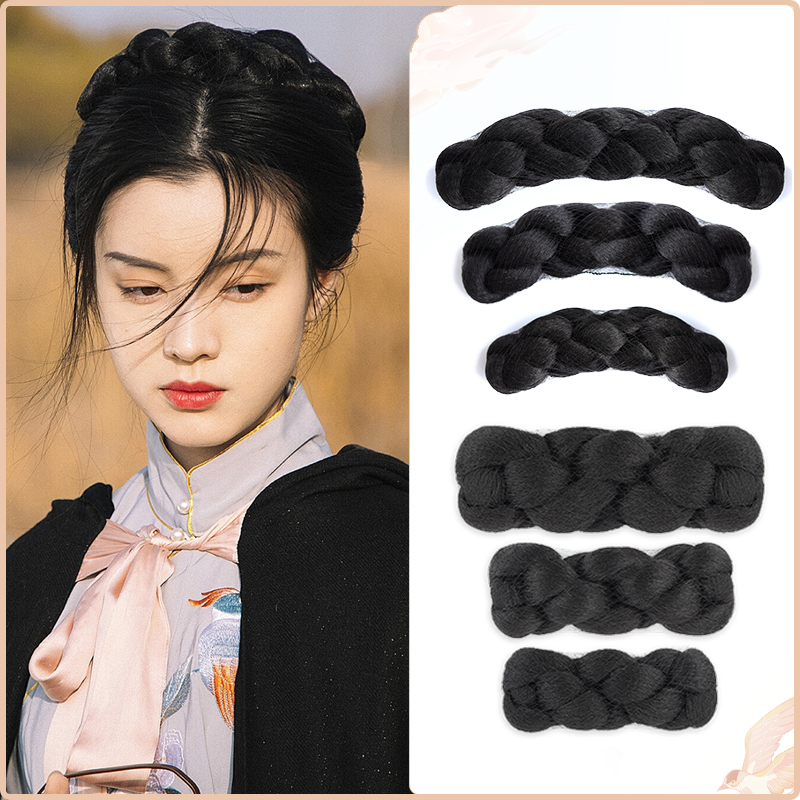 古装汉服麻花包无底座发包发髻百搭发包纯发丝新款麻花发包垫发