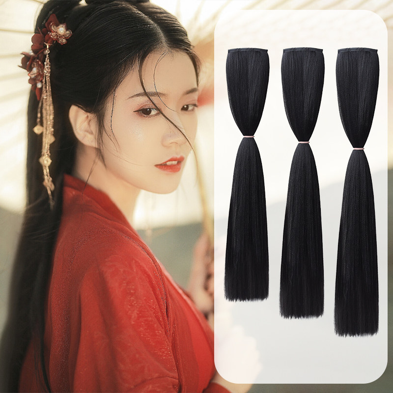 汉服假发片古风玉米须发排一片式直仙女古装发包盘发造型隐形发型