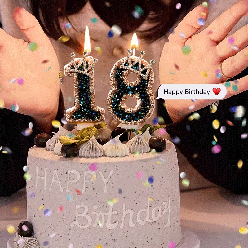 18岁生日蜡烛成人礼男生数字创意氛围感男孩蛋糕礼物女生装饰十八