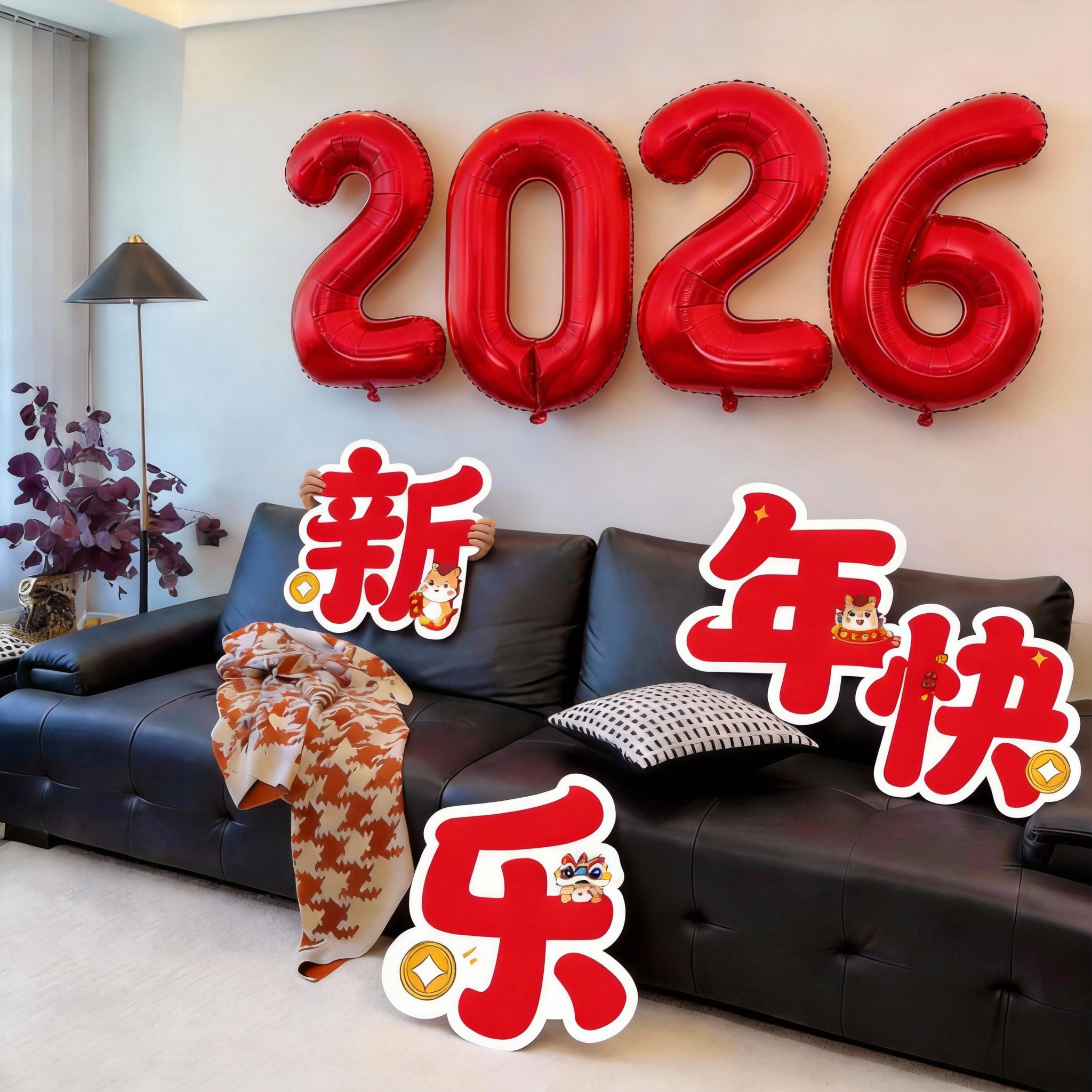 贺新年氛围布置室内家里客厅2026红色数字气球马年装饰品春节年味,节庆用品/礼品,气球,淘宝优惠券,粉丝福利购,淘宝优惠卷