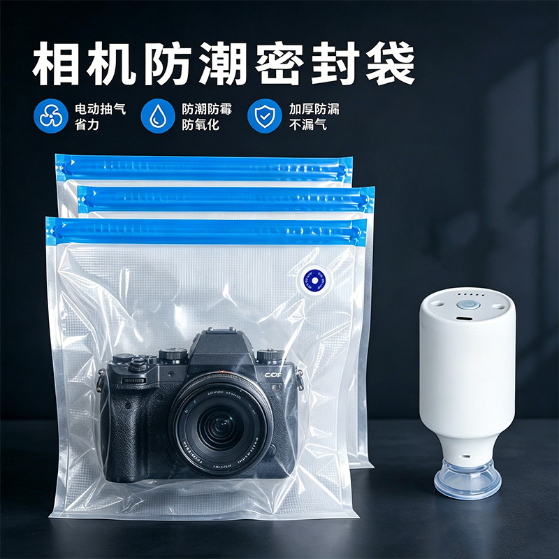 相机防潮袋真空气阀密封袋加厚大号防水防尘保护收纳袋透明食品级