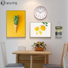 北欧ins餐厅墙面装饰画饭厅厨房小清新水果壁画现代简约组合挂画
