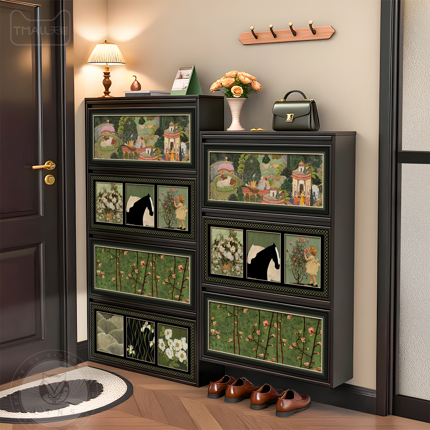 中古风超薄鞋柜小窄家用门口收纳