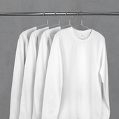 2件79 270g纯棉长袖 圆领纯白T恤秋冬季 宽松款 男女百搭通勤打底衫