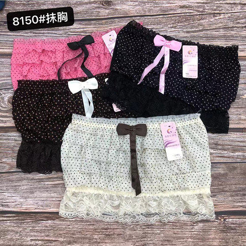 少女无肩带小碎花蕾丝文胸内衣