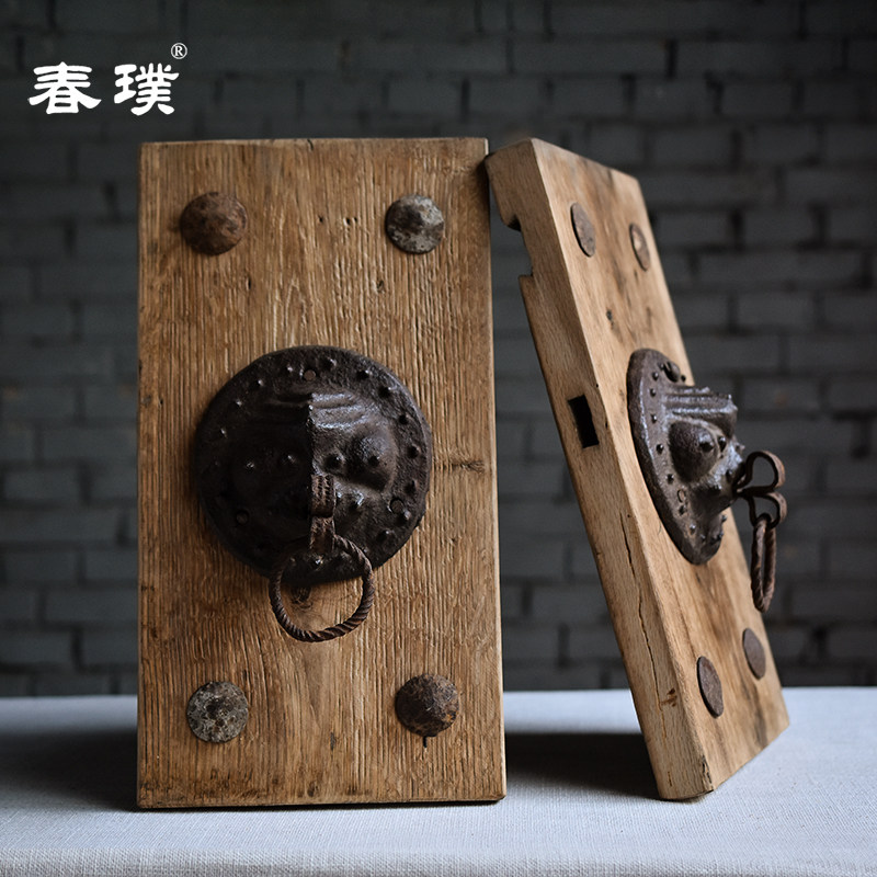 老门环明清民国老木门复古把手怀旧狮子头装饰门锁门扣圆形铁环