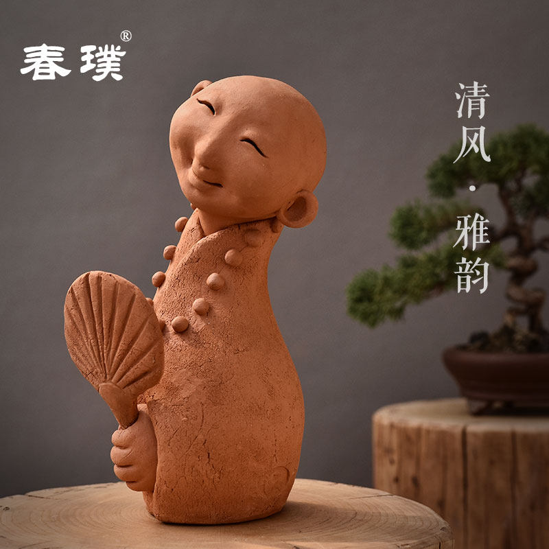 陶人泥塑手工艺术工艺品中国名师马若特传统民俗泥陶制品摆件人物