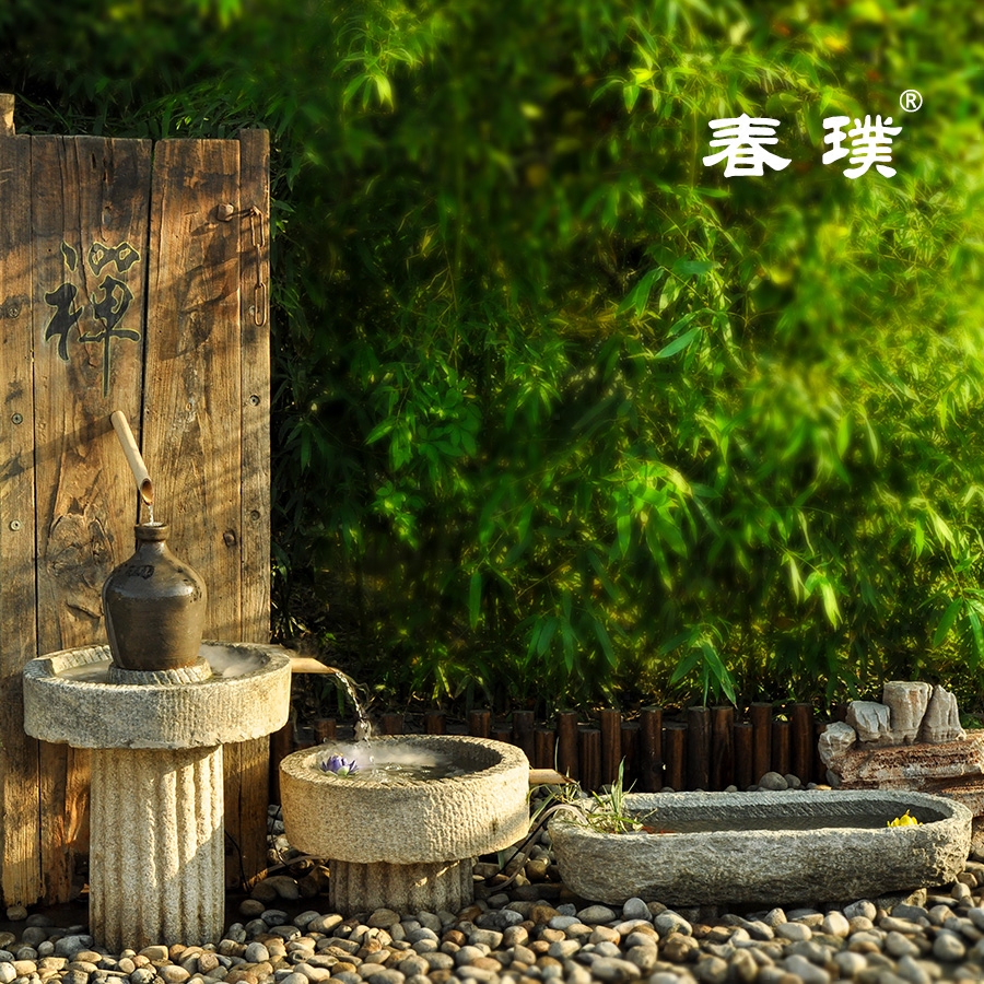 老石槽流水摆件组合庭院石头鱼缸马槽景观牛槽聚财盆复古水槽花盆
