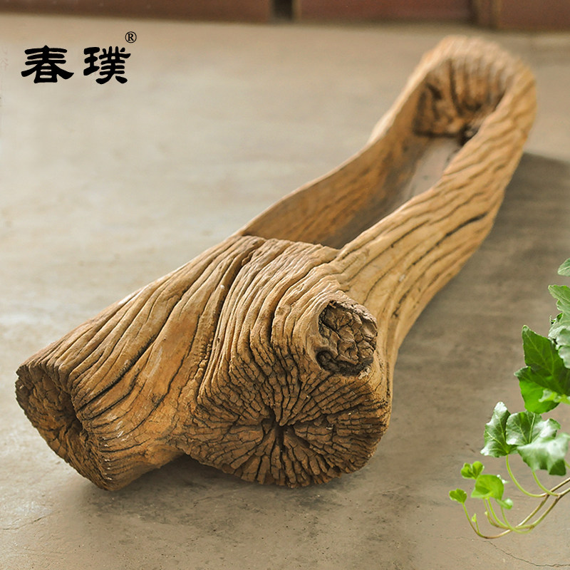 老木槽花盆头风化纹创意阳台花槽防腐木头多肉植物花卉盆景枯木盆