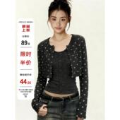 nana碎花短款 两件套装 针织开衫 显瘦背心休闲秋季 女 外套修身 hello